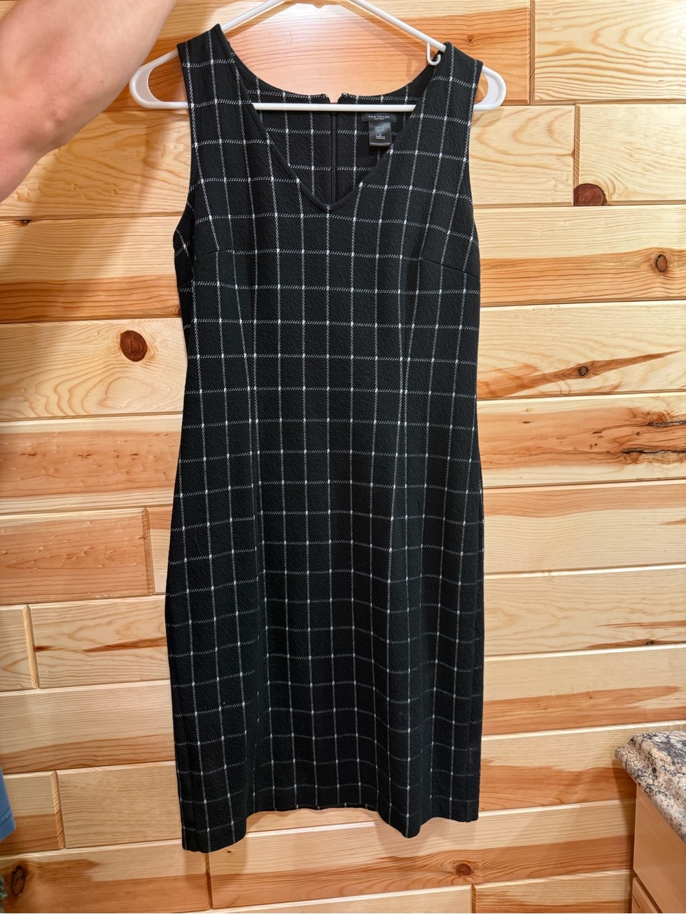 Vintage Ann Taylor Checkered Midi Dress in Black & White Size Medium Like New